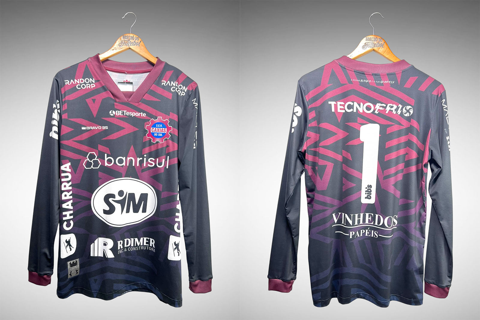 Caxias do Sul 2024 Camisa de Goleiro Tam P Nº 1 Mangas Longas.