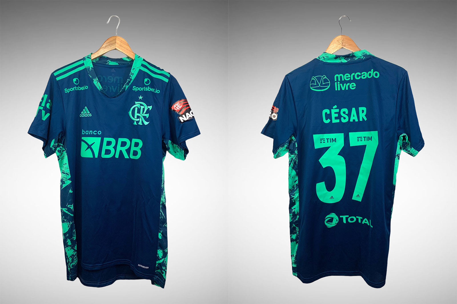 Flamengo 2020 Camisa de Goleiro Tam M N# 37 Cesar.