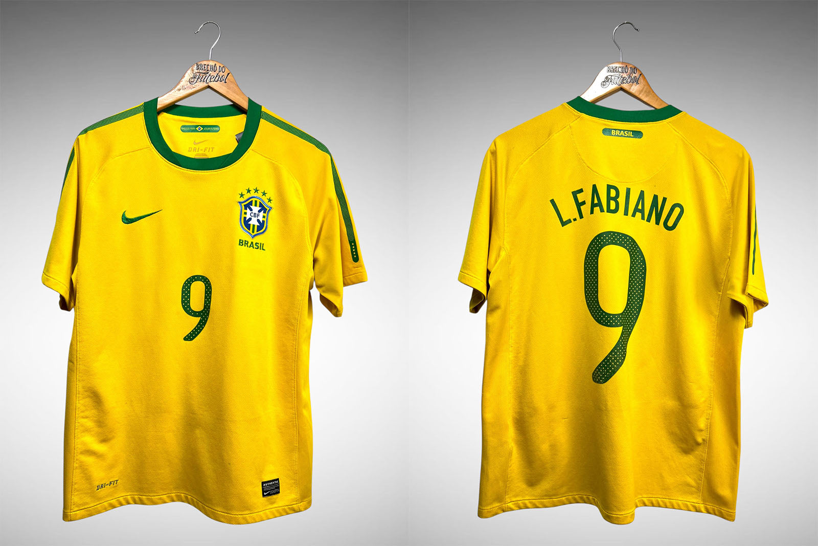 Brasil 2010 Primeira Camisa Tam M Nº 9 L. Fabiano.