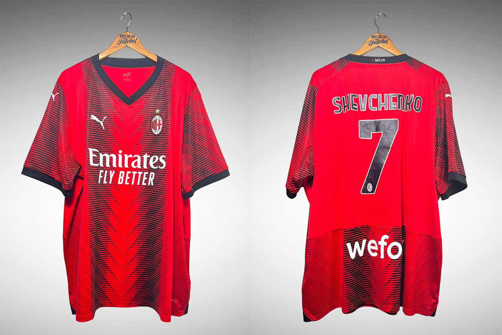 Milan 2023 Primeira Camisa Tam 3G Nº 7 Schevchenko.