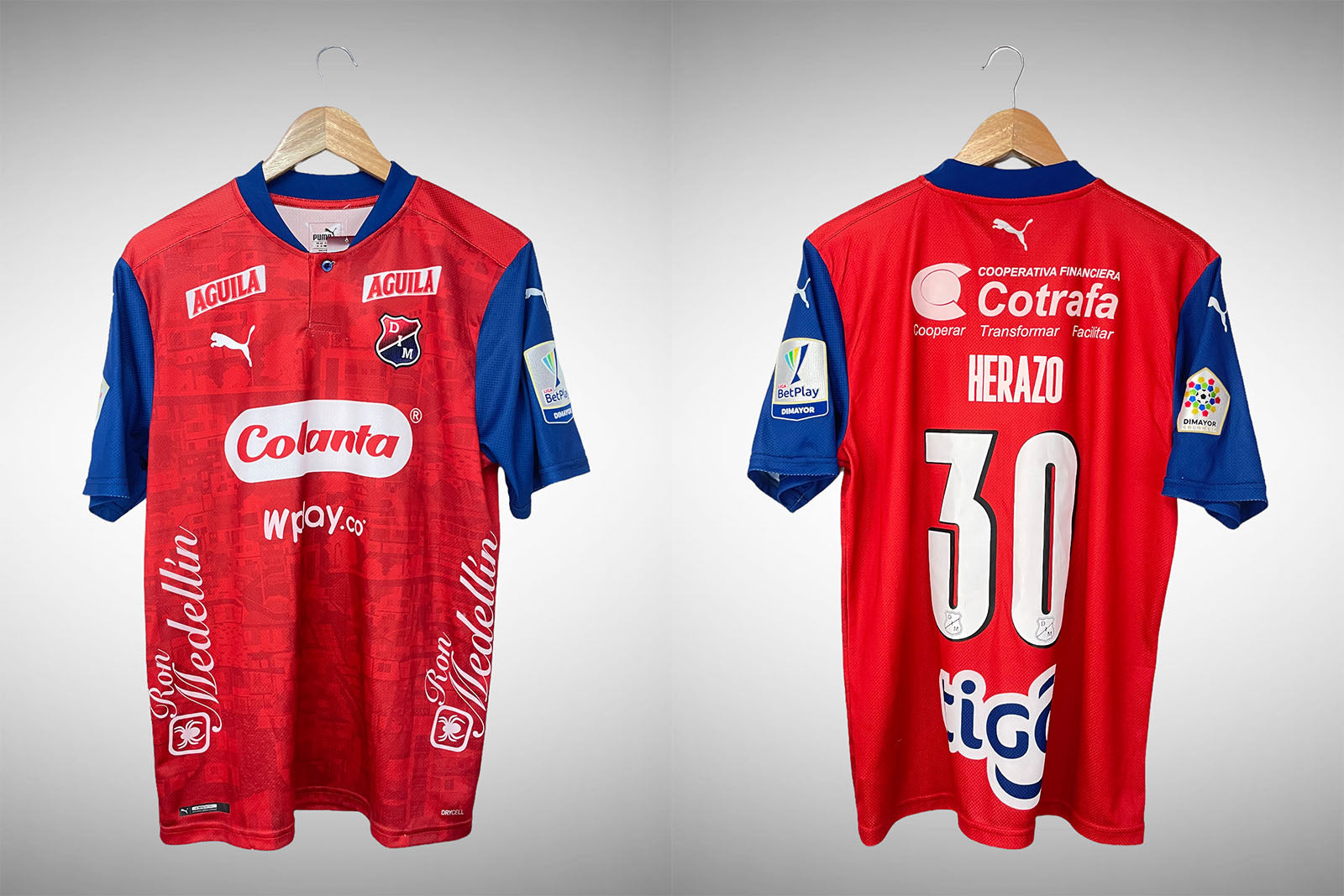 Independiente Medellin 2021 Primeira Camisa Tam M N# 30 Herazo.