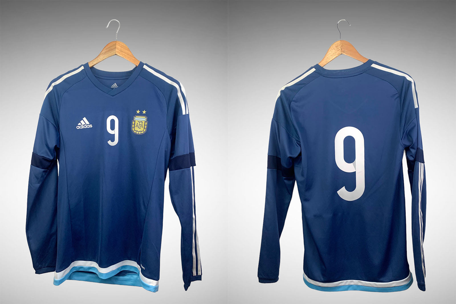 Argentina 2015 Segunda Camisa Tam 6 Mangas Longas N# 9.