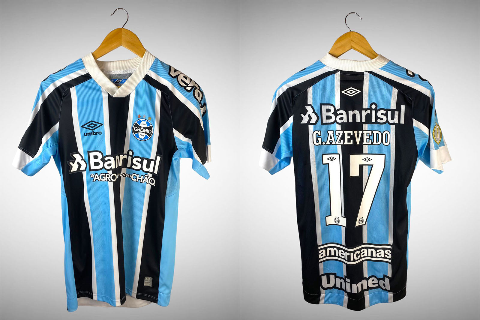 Grêmio 2021 Primeira Camisa Tam P N# 17 G. Azevedo.