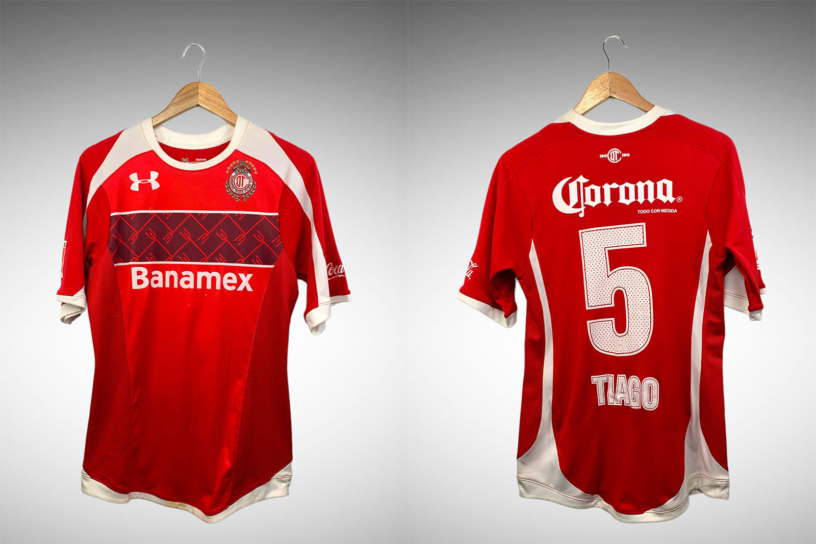 Toluca 2012 Primeira Camisa Tam M Nº 5 Tiago..