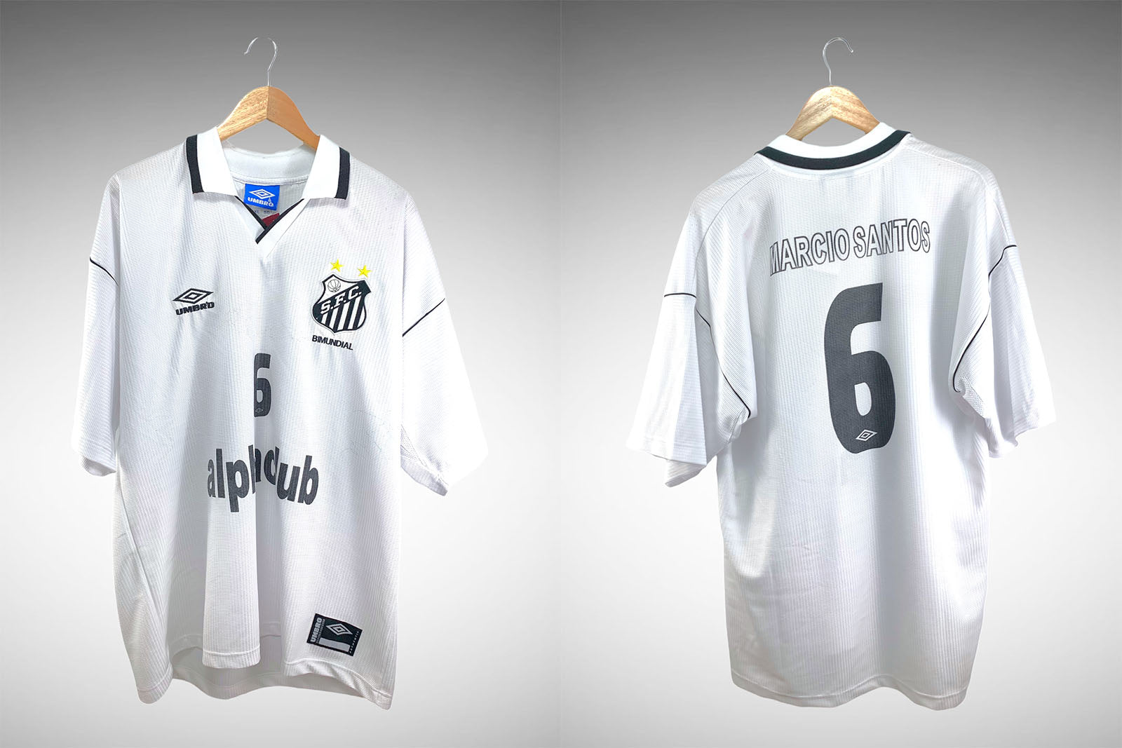 Santos 2000 Primeira Camisa Tam Gg N# 6 Marcio Santos.