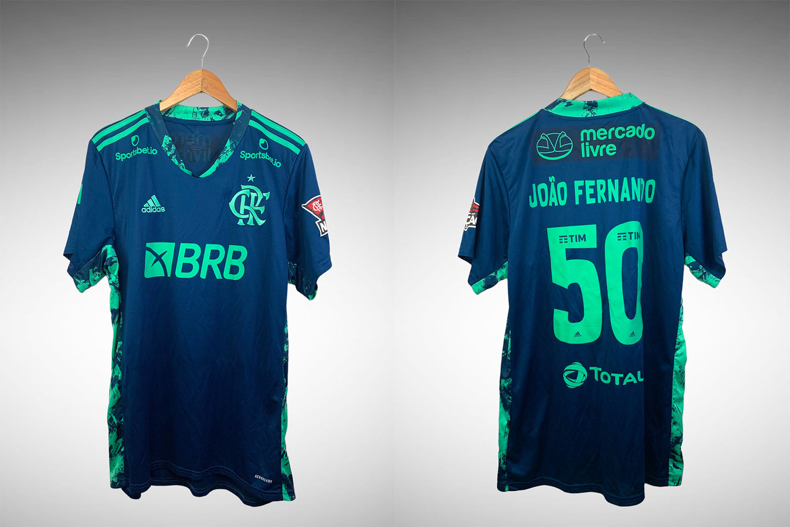 Flamengo 2021 Camisa Goleiro Tam G Nº 50 João Fernando.