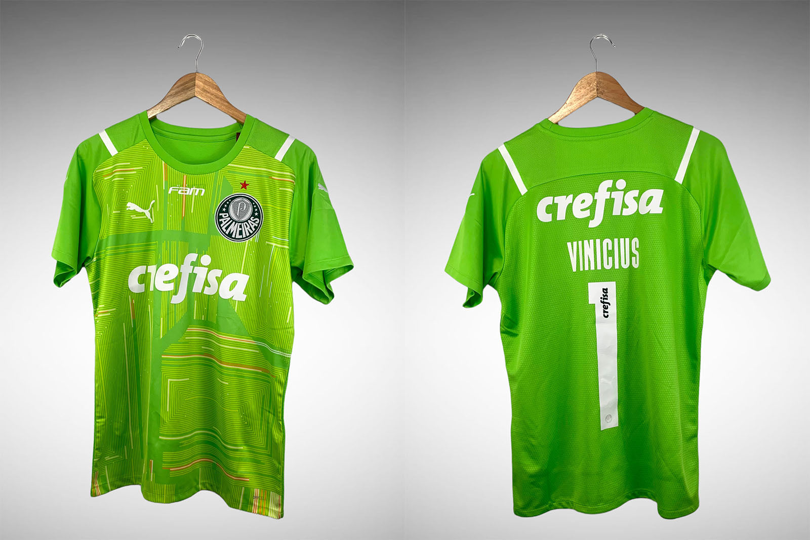Palmeiras 2021 Camisa de Goleiro Tam M N# 1 Vinicius.
