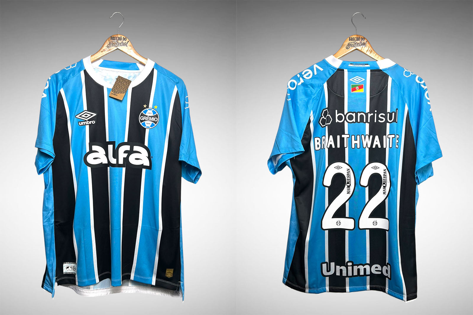 Grêmio 2025 Primeira Camisa Tam GG Nº22  Braithwaite.