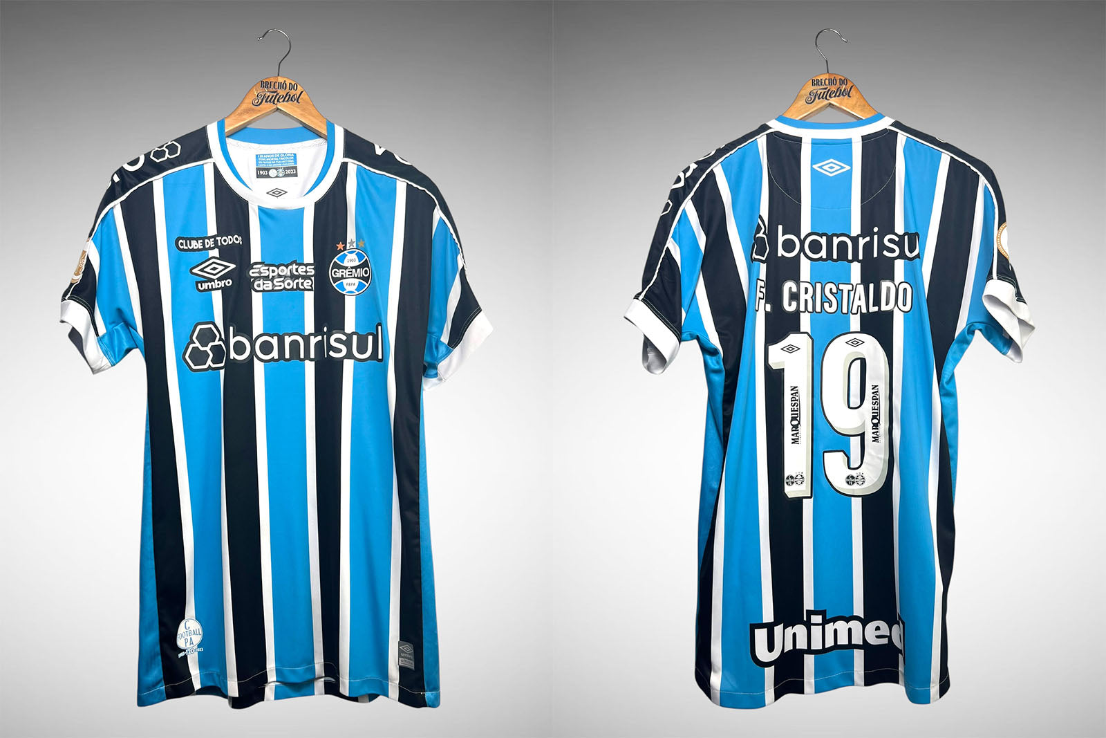 Grêmio 2023 Primeira Camisa Tam M Nº 19 F. Cristaldo.