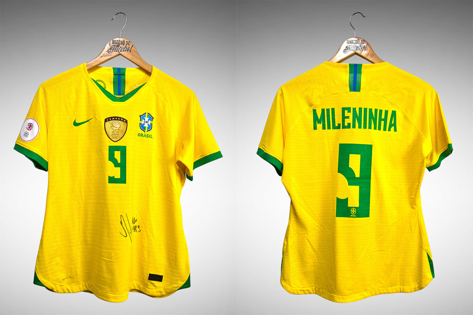 Brasil 2020 Primeira Camisa Tam G Feminino Nº 9 Mileninha.