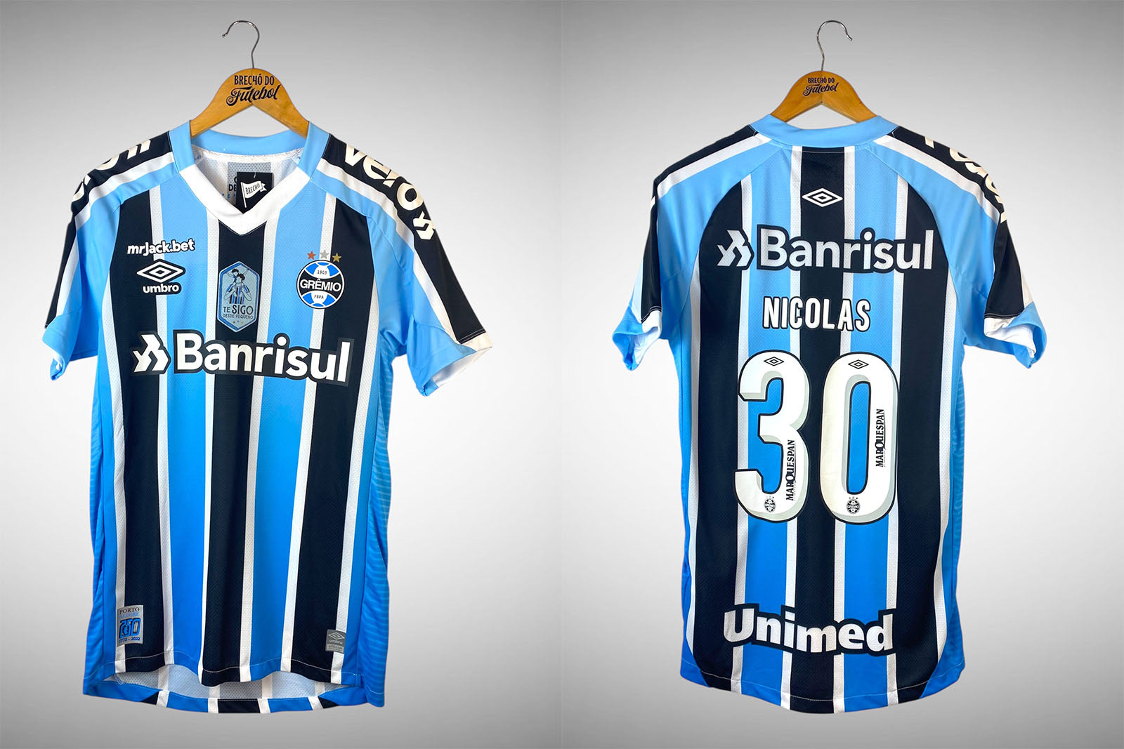Grêmio 2022 Primeira Camisa Tam P Nº 30 Nicolas.