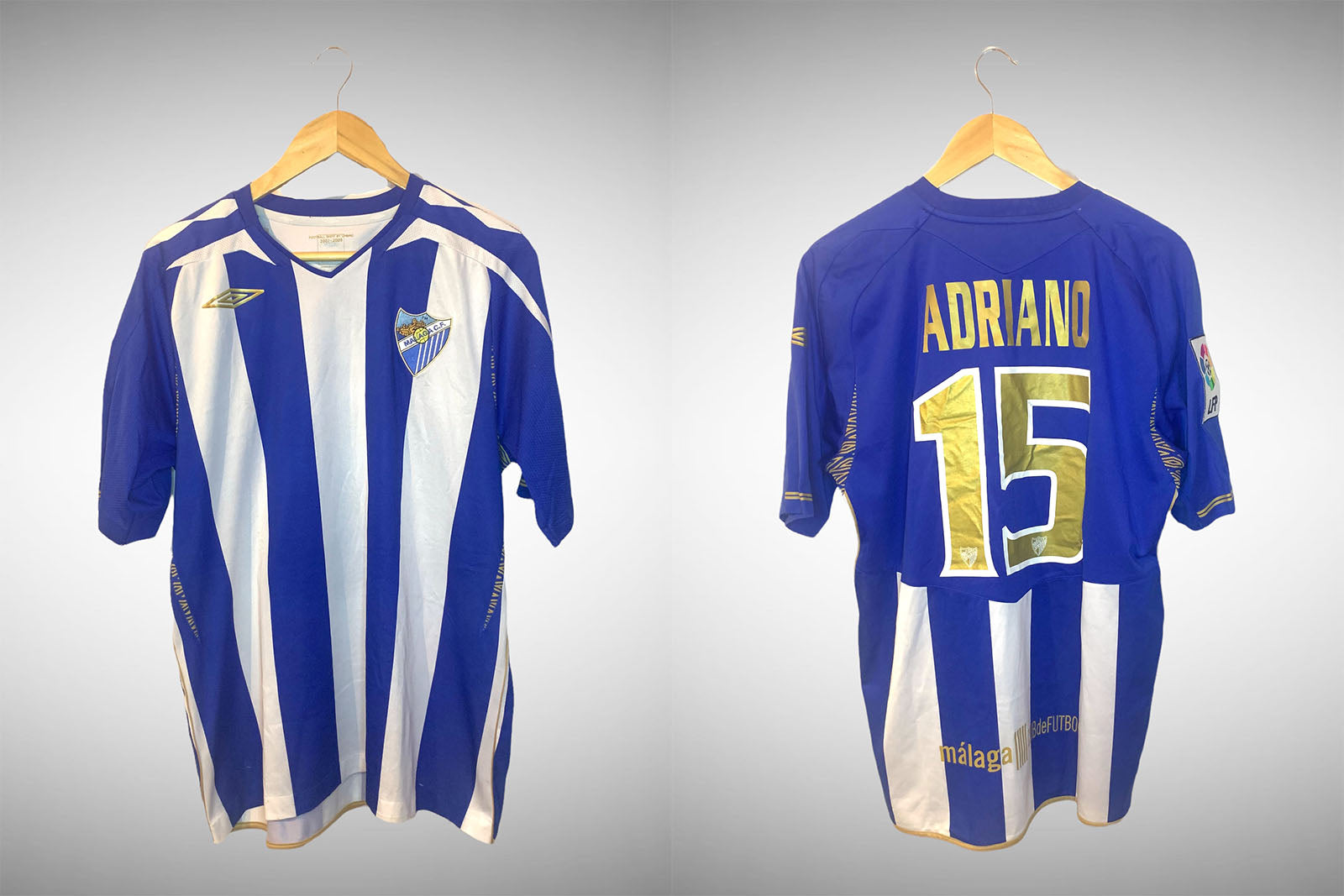 Málaga 2008 Primeira Camisa Tam G N# 15 Adriano.