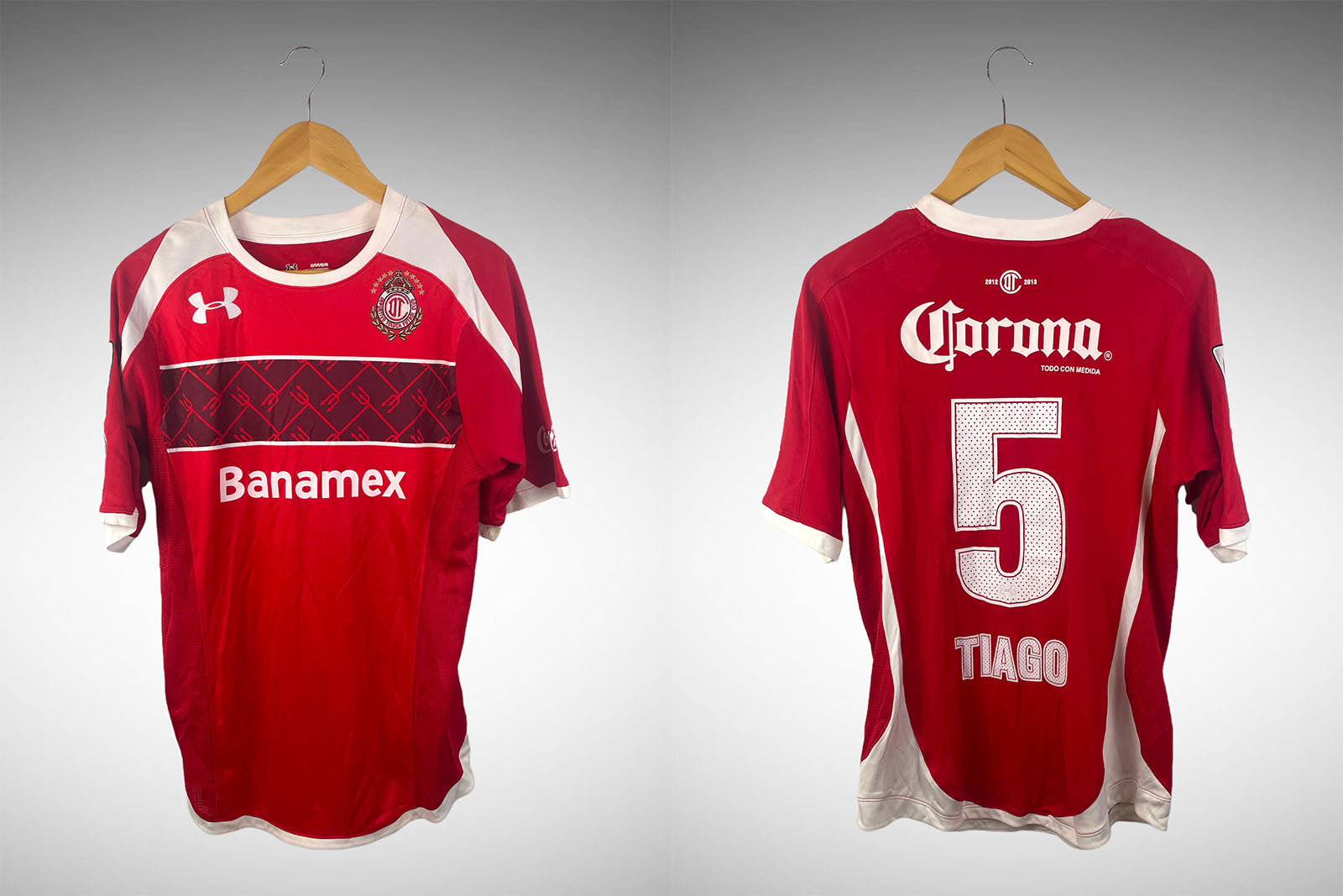 Toluca 2012 Primeira Camisa Tam G N# 5 Tiago.