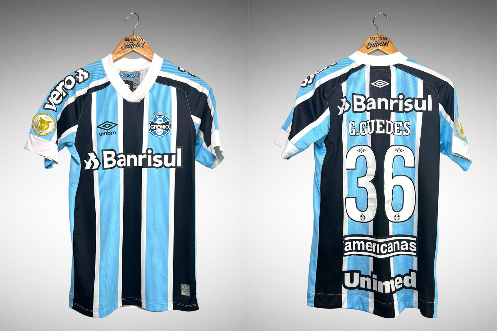 Grêmio 2021 Primeira Camisa Tam P Nº 36 G. Guedes.