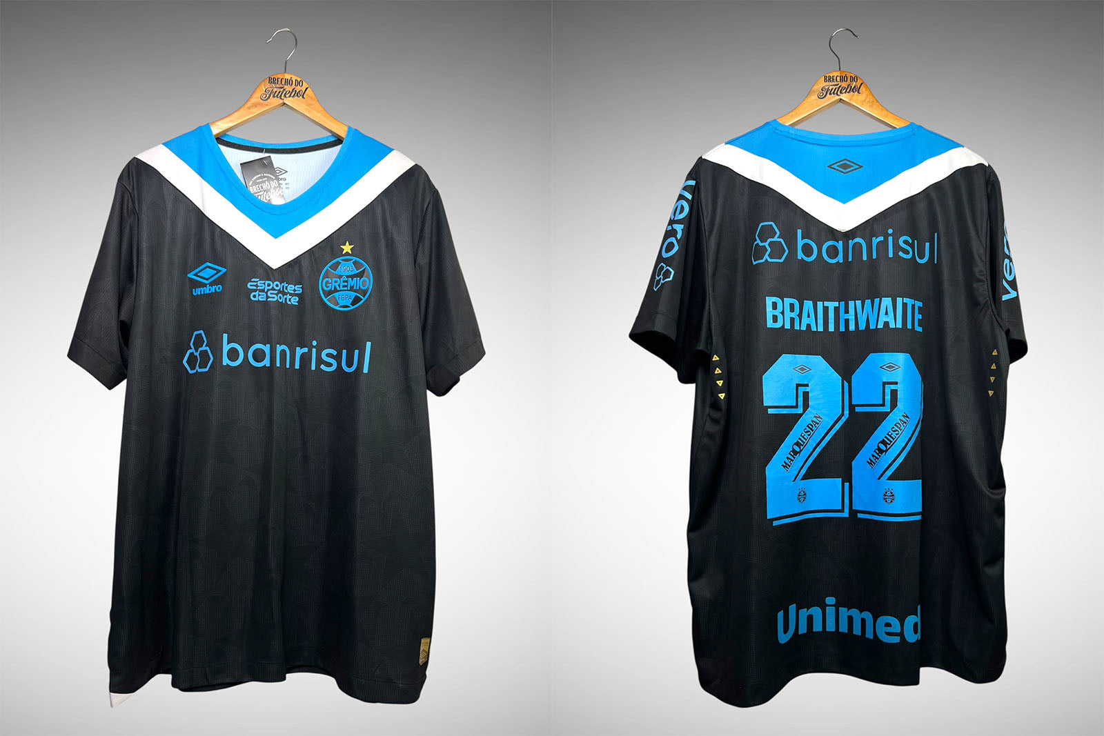 Grêmio 2024 Terceira Camisa Tam 3G Nº 22 Braithwaite.
