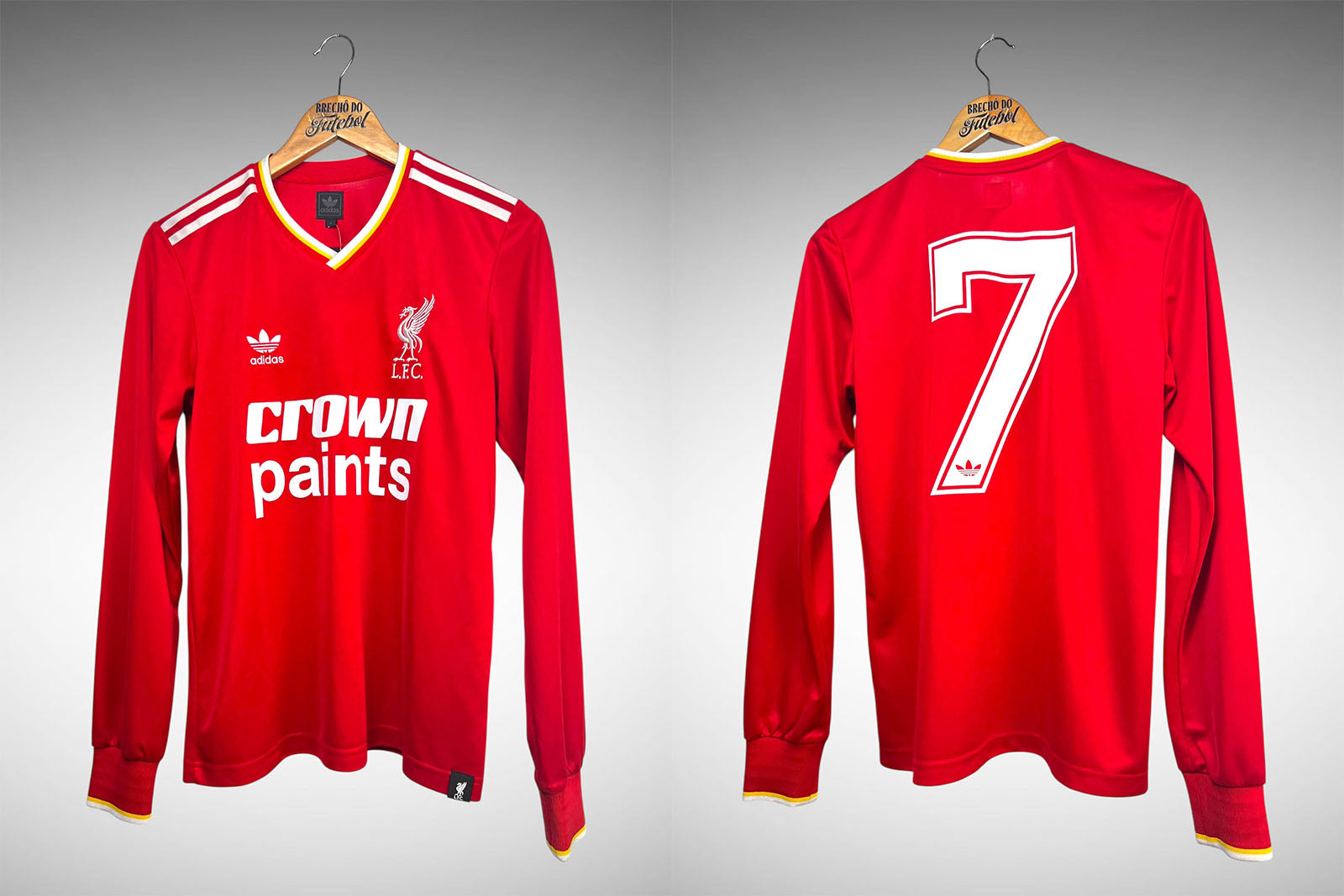 Liverpool 1985 Primeira Camisa Reedição Tam P Nº 7 Mangas Longas.