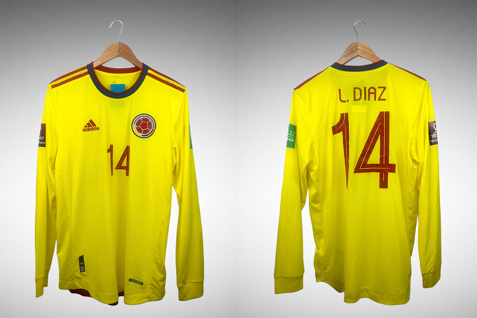 Colômbia 2021 Primeira Camisa Tam P N 14 L. Diaz Mangas Longas.