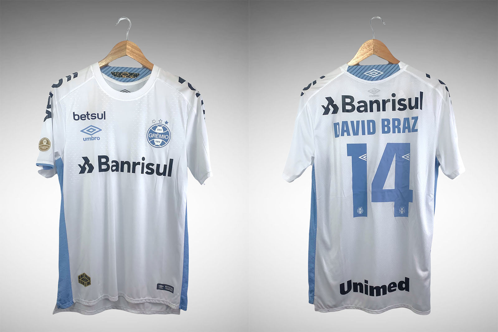 Grêmio 2019 Segunda Camisa Tam M Nº14 David Braz.