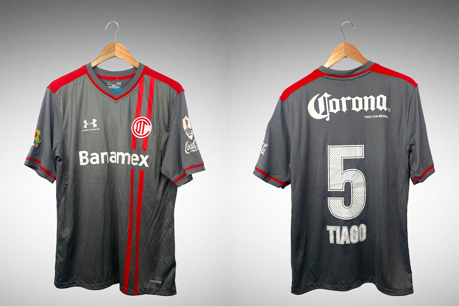 Toluca 2013 Terceira Camisa Tam G N# 5 Tiago.