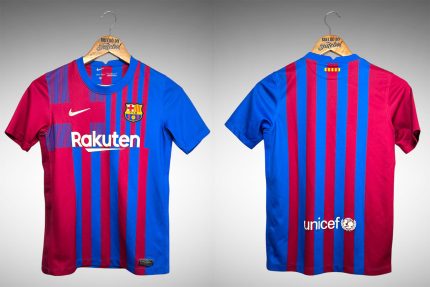Barcelona 2021 Primeira Camisa Tam G Infantil.