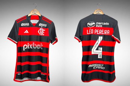 Flamengo 2024 Primeira Camisa Tam P Nº 4 Léo Pereira.