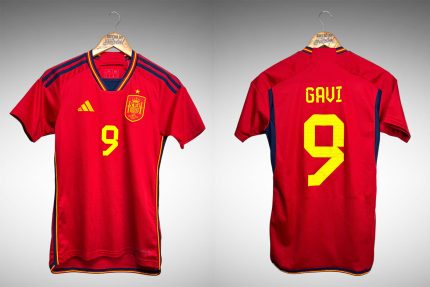 Espanha 2022 Primeira Camisa Tam PP Nº 9 Gavi.