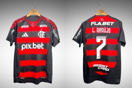 Flamengo 2025 Primeira Camisa Tam M Nº 7 L. Araújo.