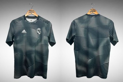 Real Madrid 2018 Camisa de Aquecimento Tam G Infantil.